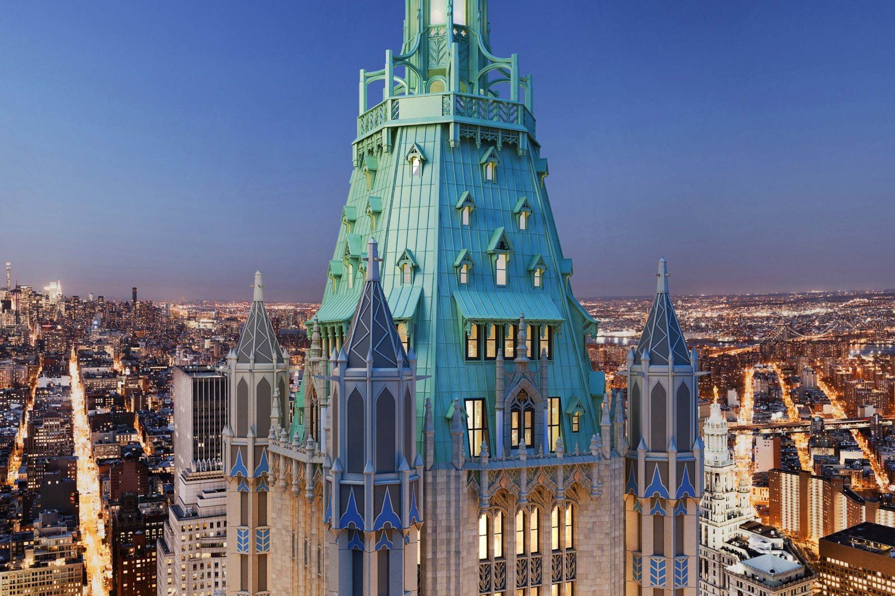 7. Condominiums for Sale at The Woolworth Tower Residences 2 Park Place, Pinnacle Penthouse and 49th Floor New York, New York 10007 United States